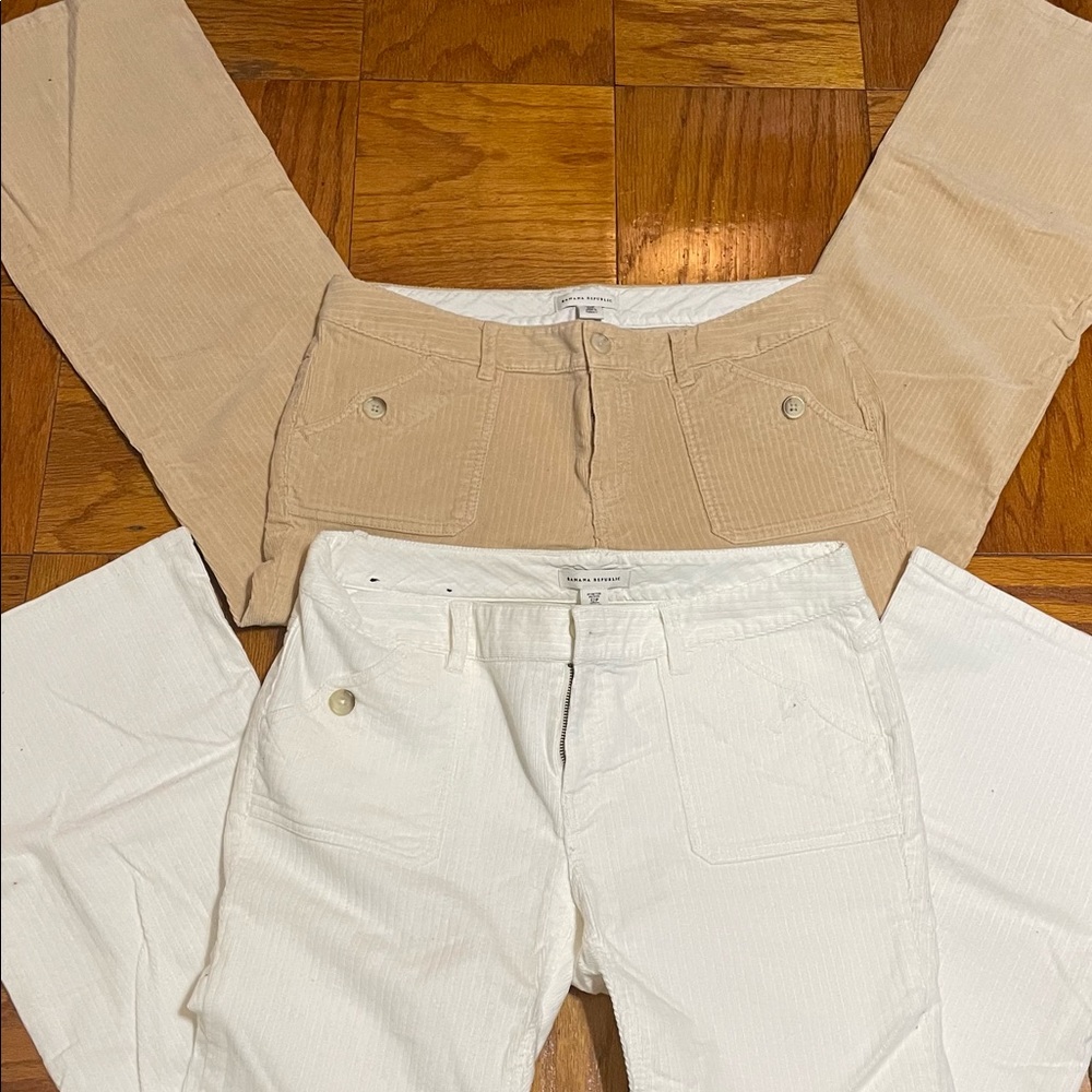 ☀️☀️☀️☀️Banana Republic super soft WHITE corduroy bootleg pants 12P☀️☀️☀️☀️